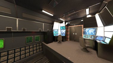 İçerideki uzay aracının 3B görüntülemesi