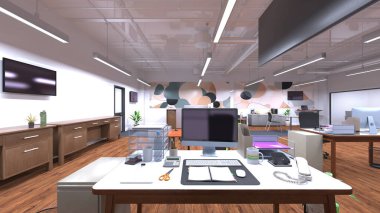 Ofis alanının 3B görüntülemesi