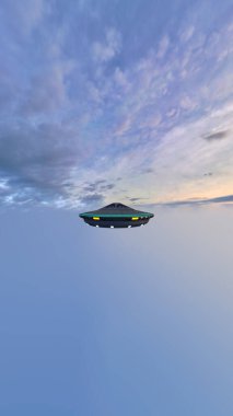 UFO ve ufkun 3D görüntülemesi