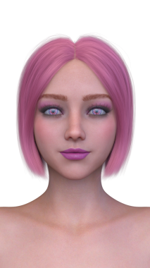 Bir kadının yüzünün 3 boyutlu görüntüsü.