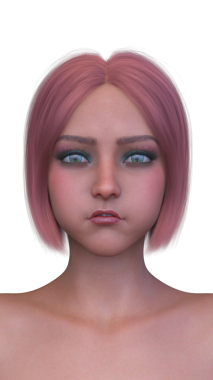 Bir kadının yüzünün 3 boyutlu görüntüsü.