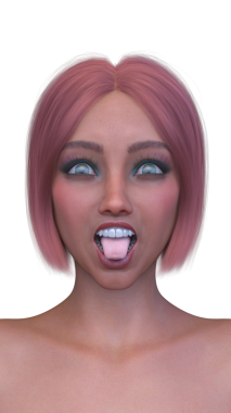 Bir kadının yüzünün 3 boyutlu görüntüsü.