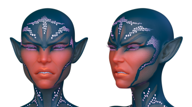 Dişi bir uzaylının 3 boyutlu görüntüsü