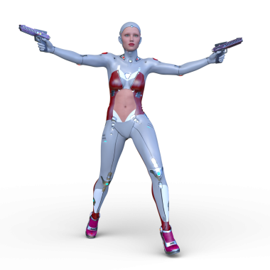 Dişi bir sayborgun 3D canlandırması