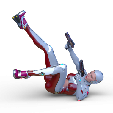 Dişi bir sayborgun 3D canlandırması