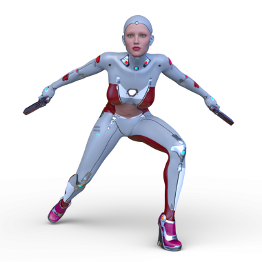 Dişi bir sayborgun 3D canlandırması