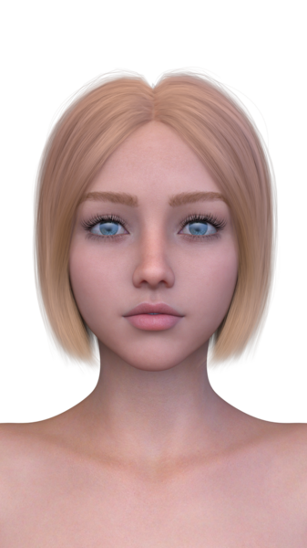 Bir kadının yüzünün 3 boyutlu görüntüsü.