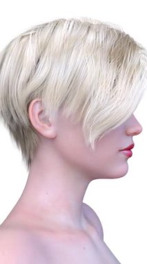 Bir kadının yüzünün 3 boyutlu görüntüsü.