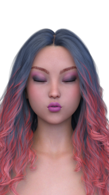 Bir kadının yüzünün 3 boyutlu görüntüsü.