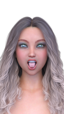 Bir kadının yüzünün 3 boyutlu görüntüsü.