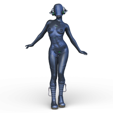 Dişi bir sayborgun 3D canlandırması