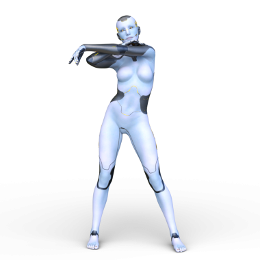 Dişi bir sayborgun 3D canlandırması