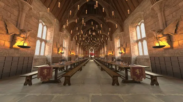 Ziyafet salonunun 3D CG yorumlaması