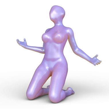 Poz veren bir kadının 3B görüntüsü