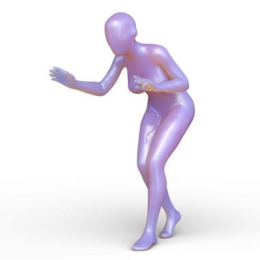 Poz veren bir kadının 3B görüntüsü