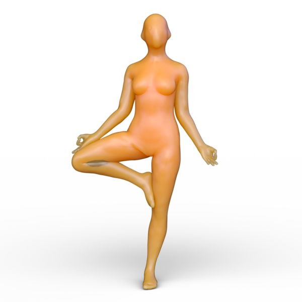 Poz veren bir kadının 3DCG görüntüleri