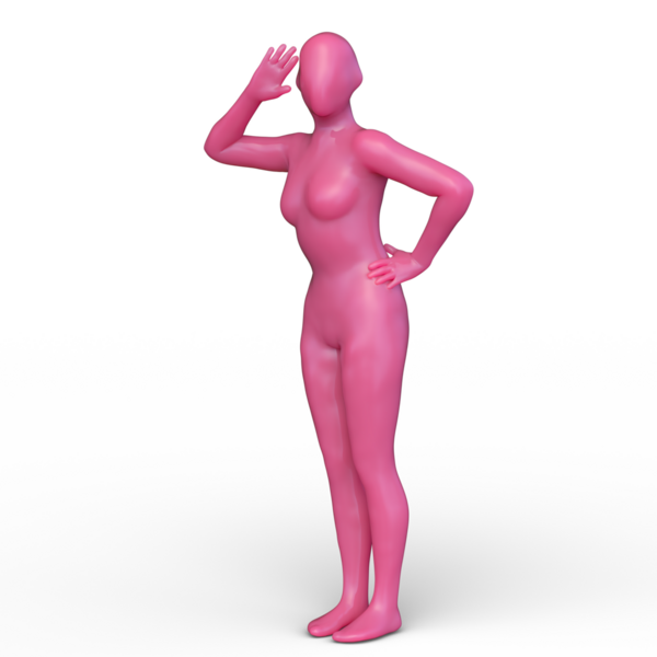 Poz veren bir kadının 3DCG görüntüleri