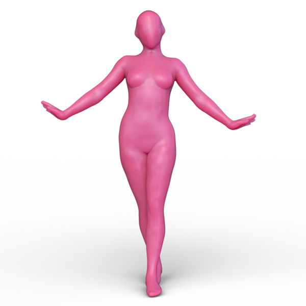 Poz veren bir kadının 3DCG görüntüleri