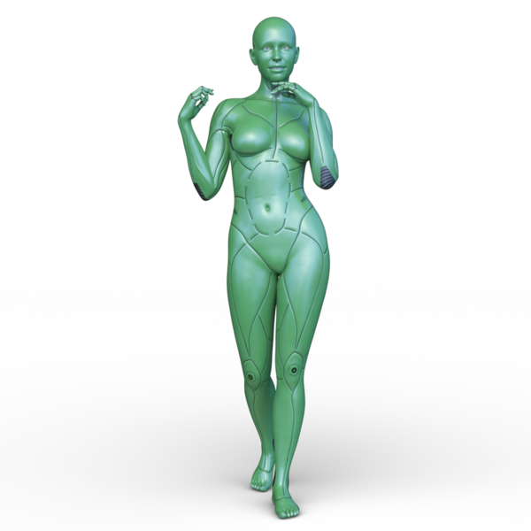 Dişi bir sayborgun 3D canlandırması