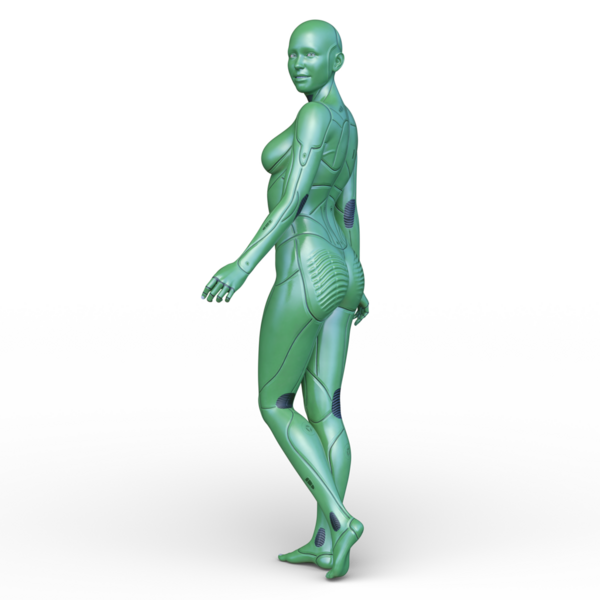 Dişi bir sayborgun 3D canlandırması