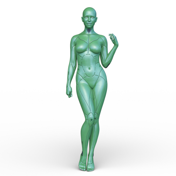 Dişi bir sayborgun 3D canlandırması