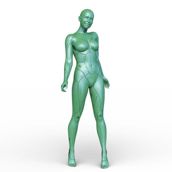 Dişi bir sayborgun 3D canlandırması