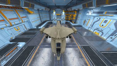 Uzay gemisi hangarının 3D görüntülemesi