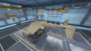 Uzay gemisi hangarının 3D görüntülemesi