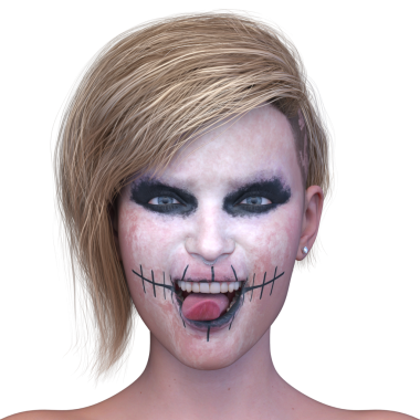 Bir kadının 3 boyutlu korku görüntüsü.