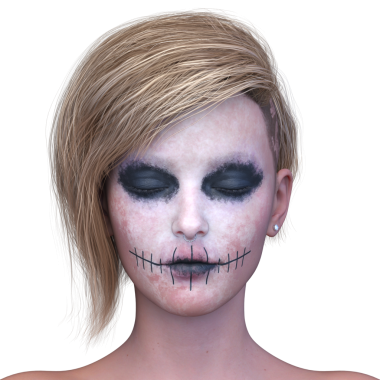 Bir kadının 3 boyutlu korku görüntüsü.