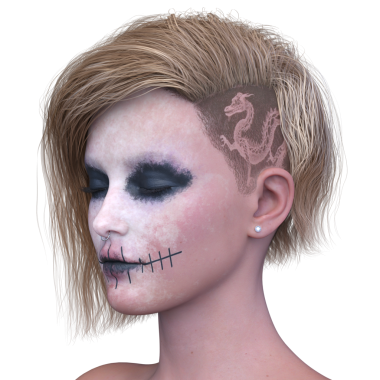 Bir kadının 3 boyutlu korku görüntüsü.