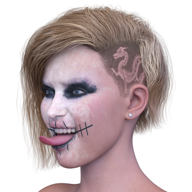 Bir kadının 3 boyutlu korku görüntüsü.