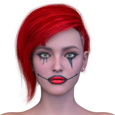 Bir kadının yüzünün 3 boyutlu görüntüsü.