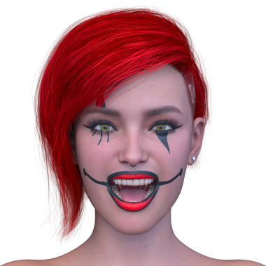 Bir kadının yüzünün 3 boyutlu görüntüsü.