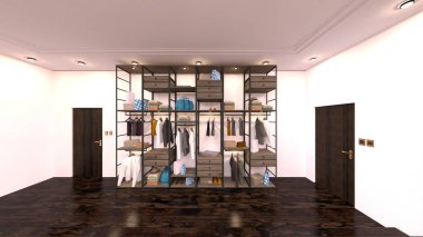 Oturma odasının gece görüşlü 3D görüntüsü