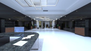 Oturma odasının gece görüşlü 3D görüntüsü