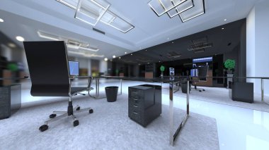 Oturma odasının gece görüşlü 3D görüntüsü