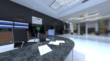 Oturma odasının gece görüşlü 3D görüntüsü