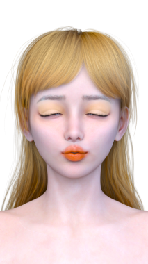 Bir kadının yüzünün 3 boyutlu görüntüsü.