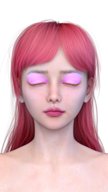 Bir kadının yüzünün 3 boyutlu görüntüsü.