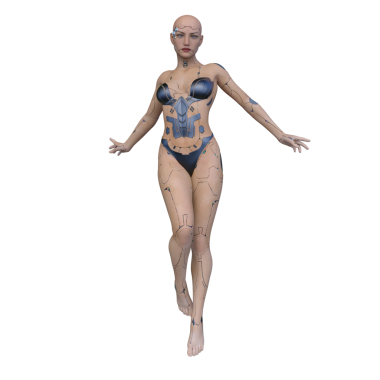 Dişi bir sayborgun 3D canlandırması