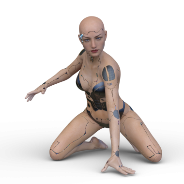 Dişi bir sayborgun 3D canlandırması