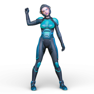 Bir siber kadının 3 boyutlu canlandırması