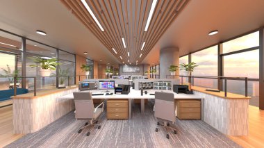 Ofis alanının 3B görüntülemesi