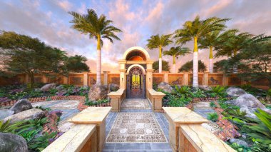 Saray avlusunun 3D görüntüsü