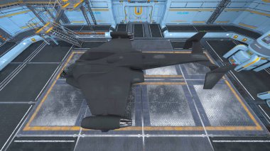 Uzay gemisi hangarının 3D görüntülemesi