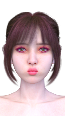 Bir kadının yüzünün 3 boyutlu görüntüsü.