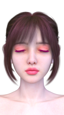 Bir kadının yüzünün 3 boyutlu görüntüsü.