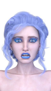 Bir kadının yüzünün 3 boyutlu görüntüsü.