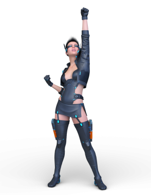 Bir siber kadının 3 boyutlu canlandırması